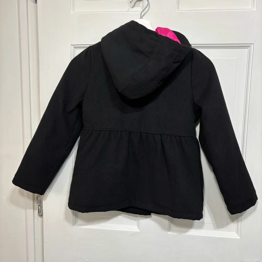 KC COLLECTIONS Girl’s size 6X Black Fleece Dress Coat